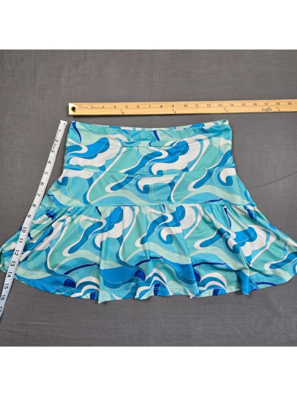 X By Gottex Small Skort Blue Athena Seafoam Golf Pickleball - Picture 4 of 4
